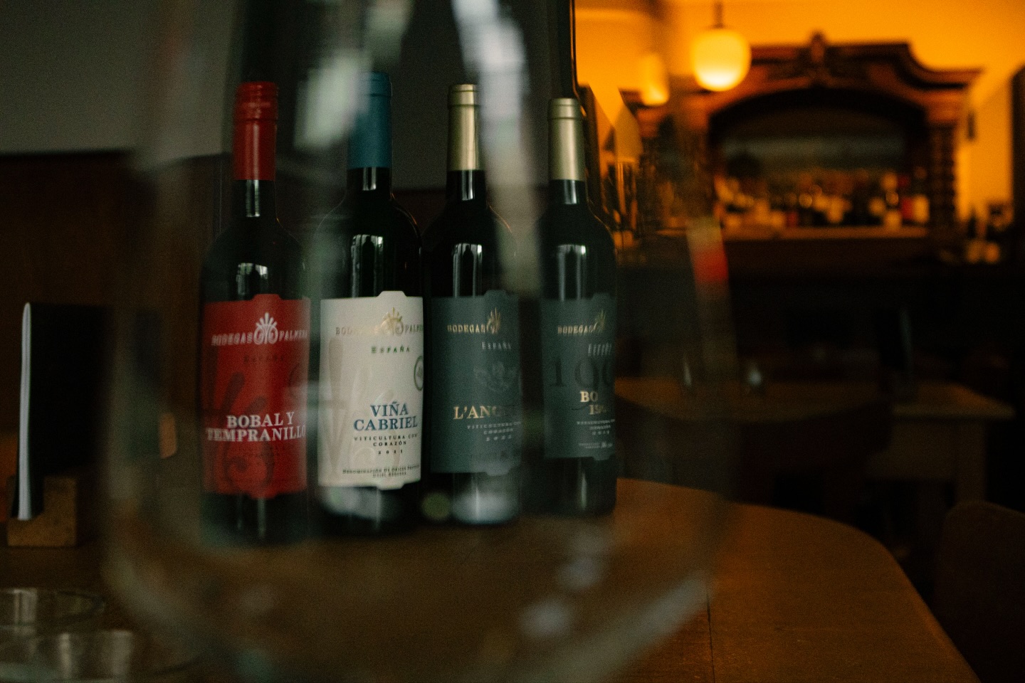 Fine wine selection at Le Chat Noir